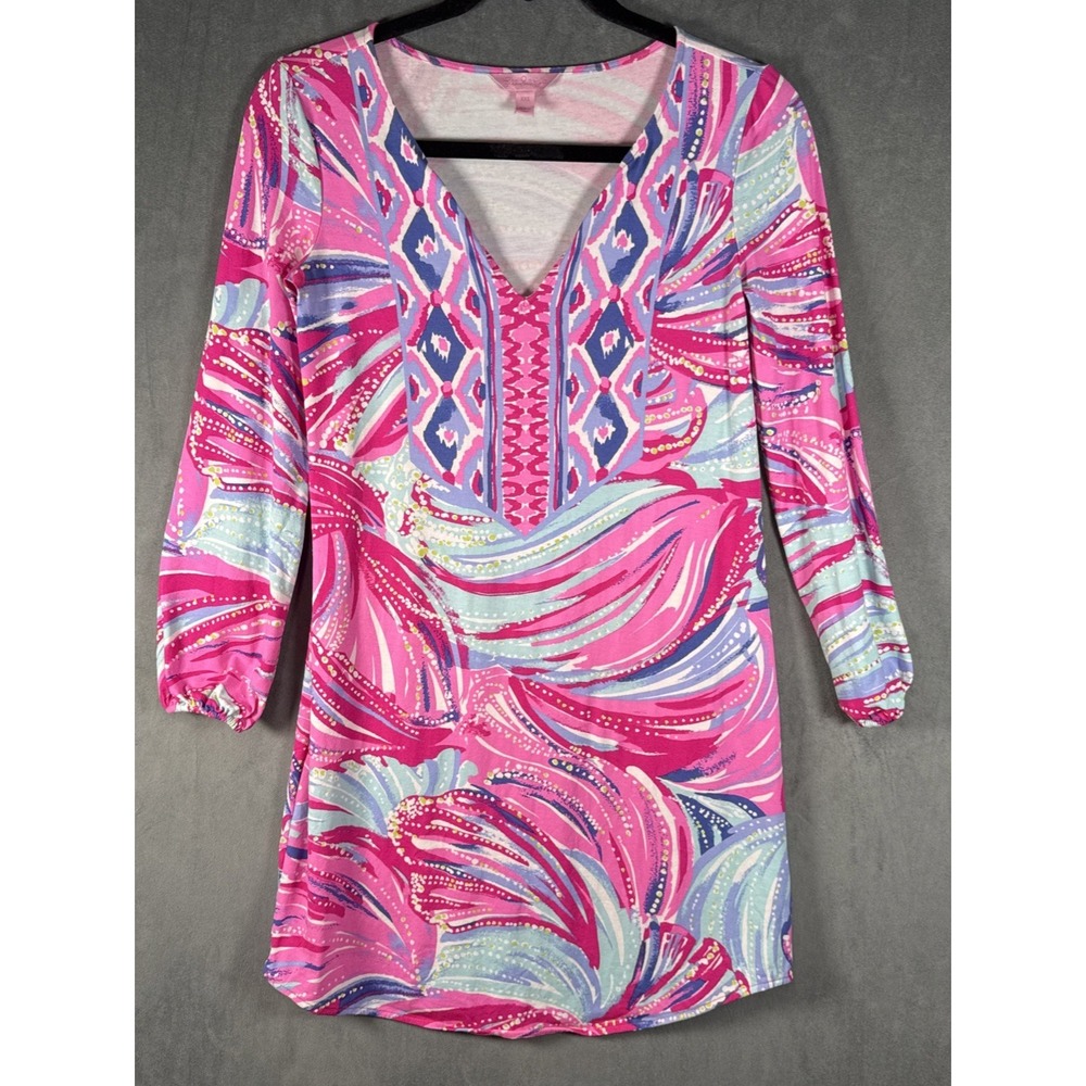 Lilly Pulitzer Gianna Tunic Dress Oh My Guava Pink Rayon Dress Women's Size XXS